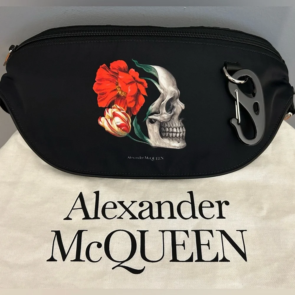 ALEXANDER McQUEEN Skull Print Nylon Harness Belt Bag - Picture 1 of 8